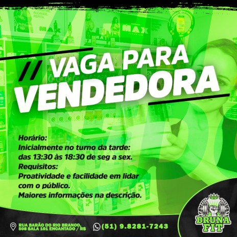 Vaga para vendedora