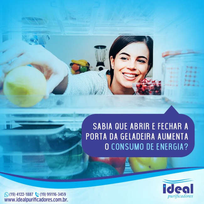 Sabia que abrir e fechar a porta da geladeira aumenta o consumo de energia?