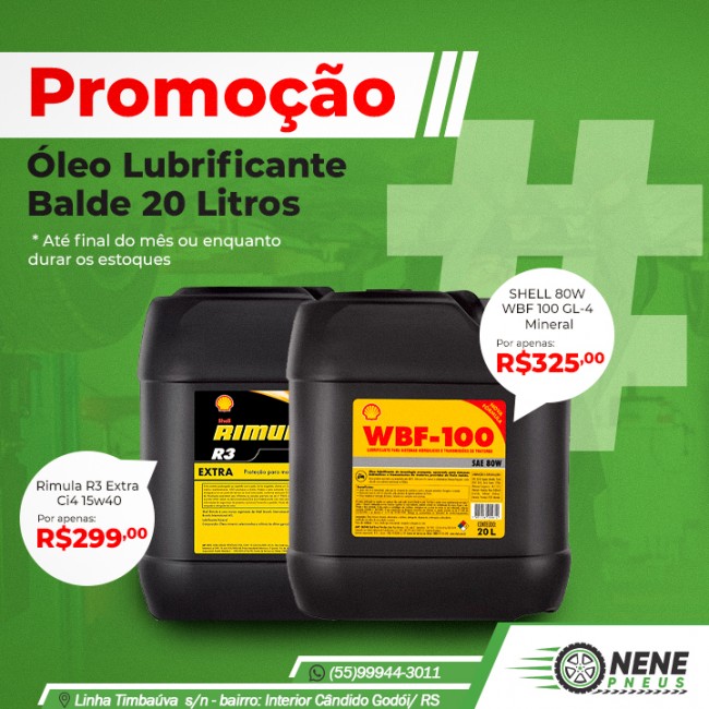 Promoção Óleo Lubrificante Balde 20 Litros