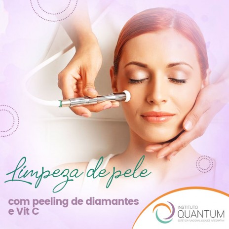 Limpeza de pele com peeling de diamantes e Vit C