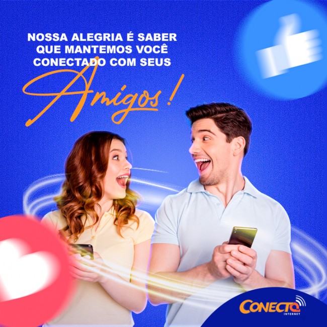 Nossa alegria é saber que mantemos você conectado com seus amigos!