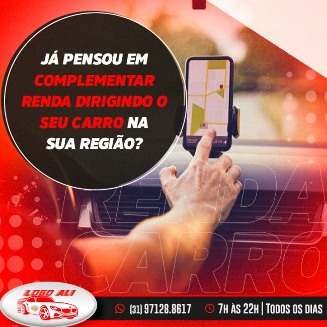 Já pensou em complementar renda dirigindo o seu carro na sua região?