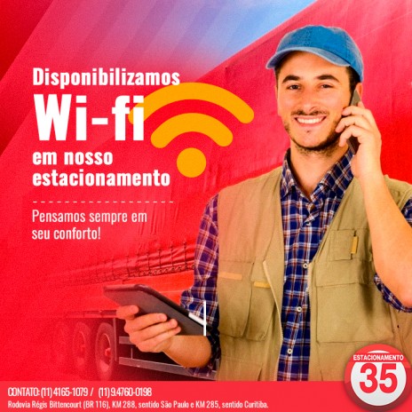 Disponibilizamos Wi-fi em nosso estacionamento