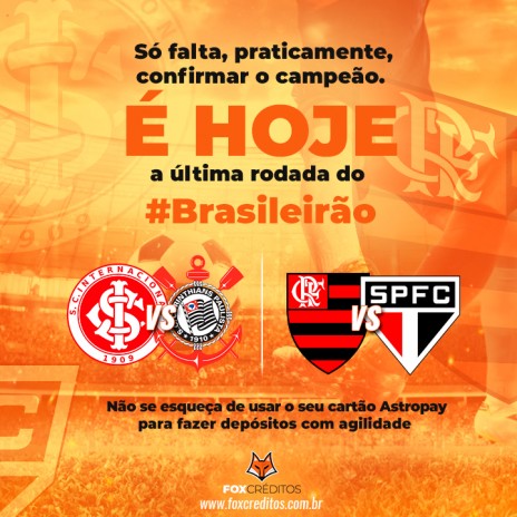 Só falta, praticamente, confirmar o campeão. É hoje a última rodada do Brasileirão