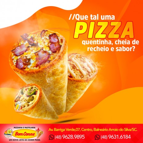 Que tal uma pizza quentinha, cheia de recheio e sabor?