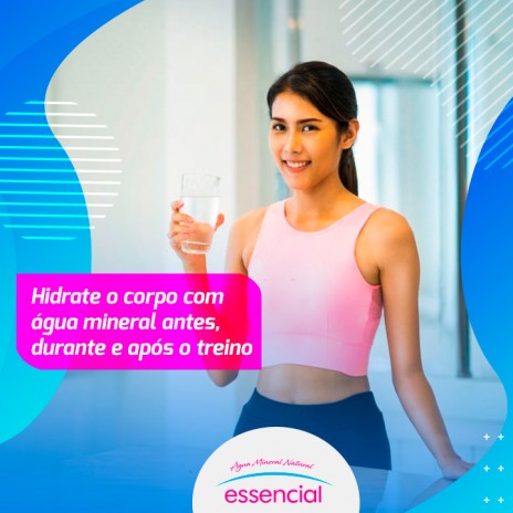 Hidrate o corpo com água mineral antes, durante e após o treino