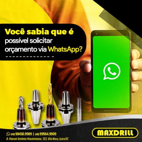 Você sabia que é possível solicitar orçamento via WhatsApp?