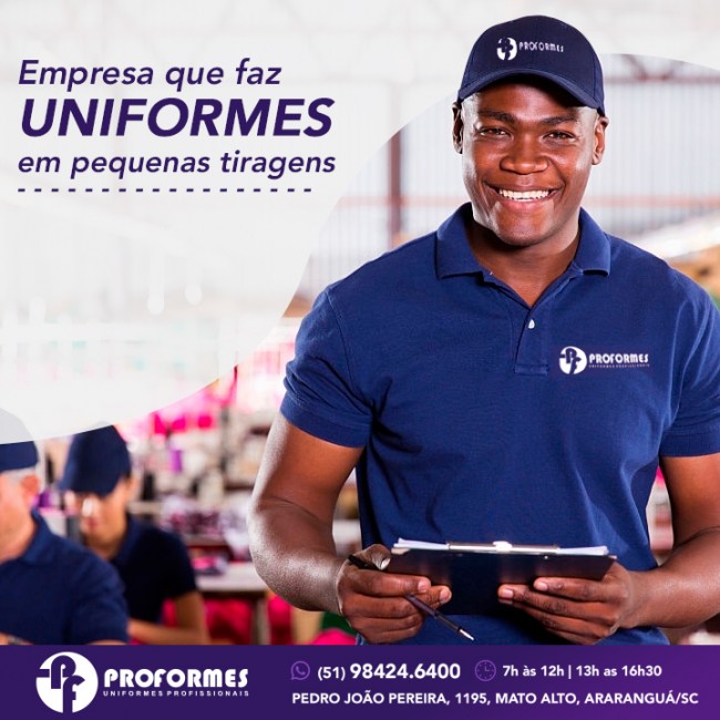 Empresa que faz uniformes em pequenas tiragens