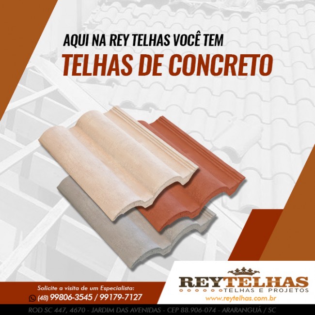 Aqui na ReyTelhas você tem Telhas de concreto