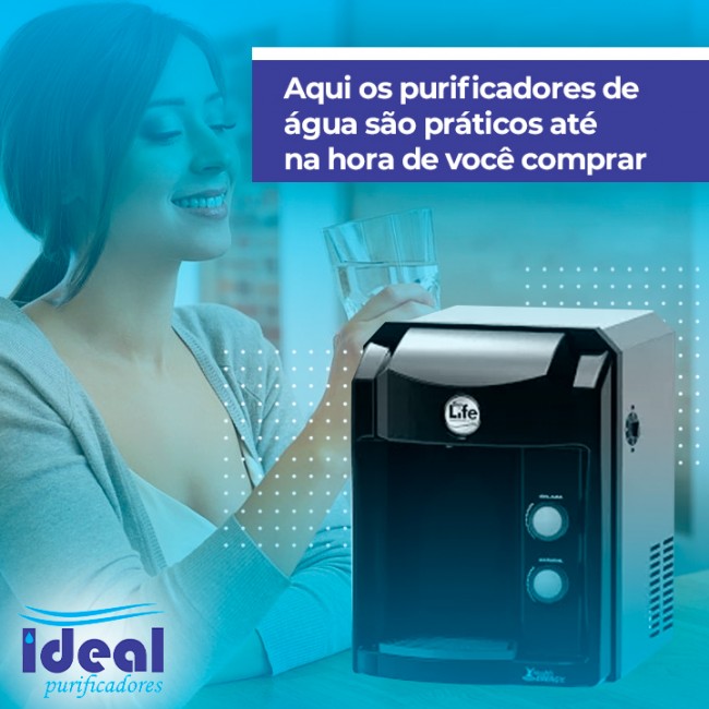 Aqui os purificadores de água são práticos até na hora de você comprar