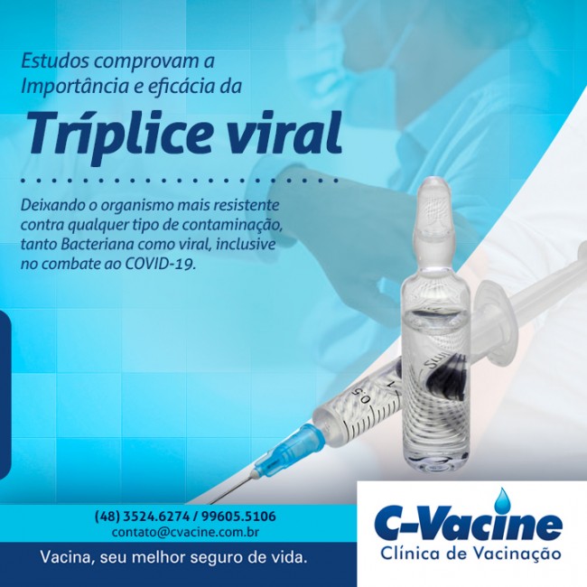 Estudos comprovam a Importância e eficácia da Tríplice viral deixando o organismo mais resistente contra qualquer tipo de contaminação, tanto Bacteriana como viral, inclusive no combate ao CO