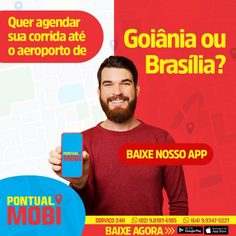 Quer agendar sua corrida até o aeroporto de Goiânia ou Brasília?