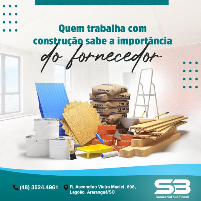 Quem trabalha com construção sabe a importância do fornecedor