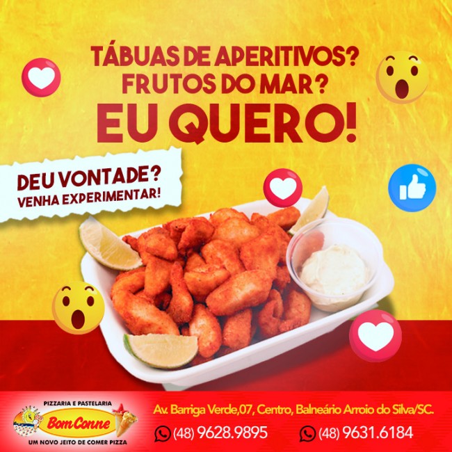 Tábuas de aperitivos? Frutos do mar? Eu quero!