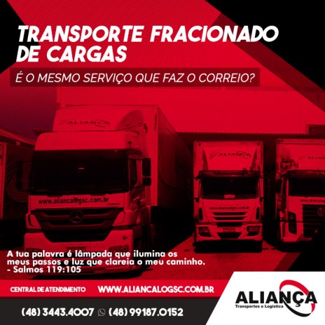 Transporte fracionado de cargas é o mesmo serviço que faz o Correio?