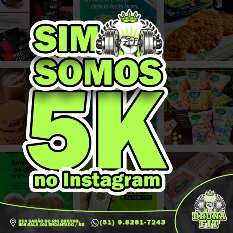 Agradecimento aos 5mil seguidores no Instagram