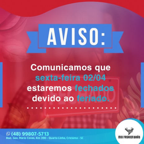 Aviso Feriado