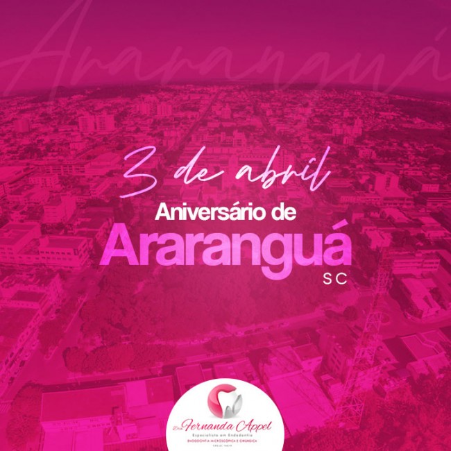 Banner aniversário de Araranguá, 3 de Abril.