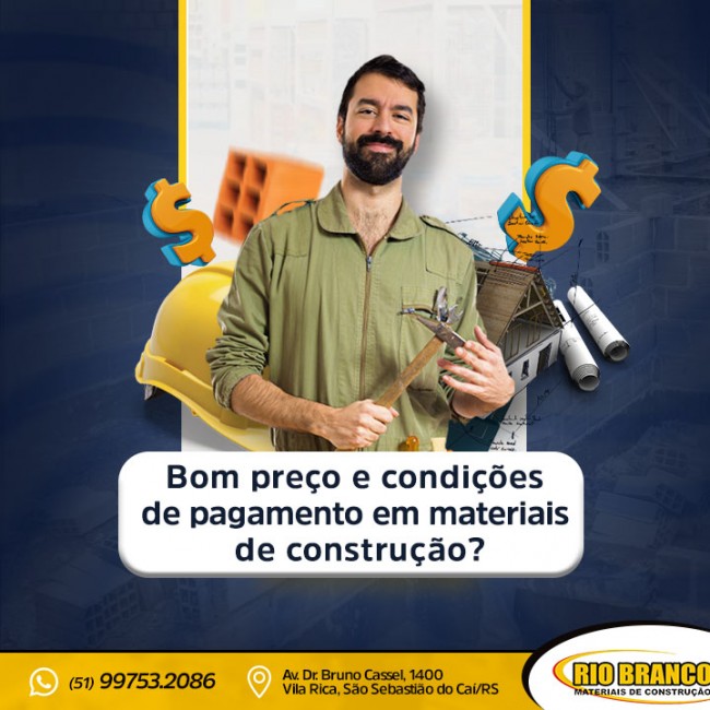 Bom preço e condições de pagamento em materiais de construção?