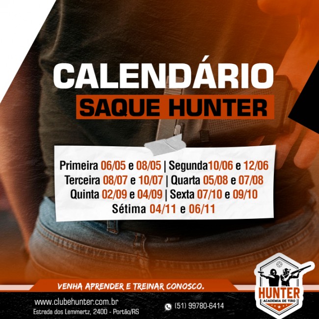 Calendário Saque Hunter