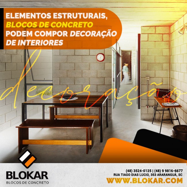 Elementos estruturais, blocos de concreto podem compor decoração de interiores