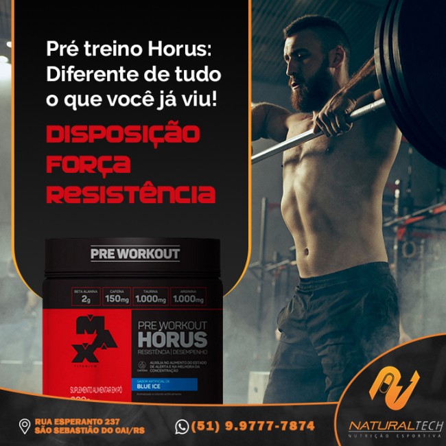 Pré treino Horus : Diferente de tudo o que você já viu! *Disposição *Força *Resistência