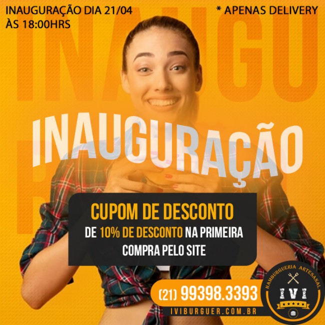 Promoção de Inauguração Ivi Burguer