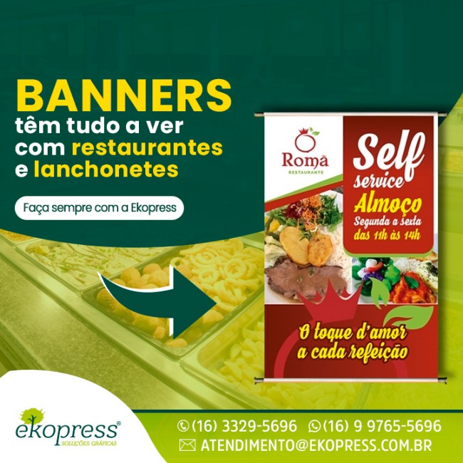 Banners têm tudo a ver com restaurantes e lanchonetes