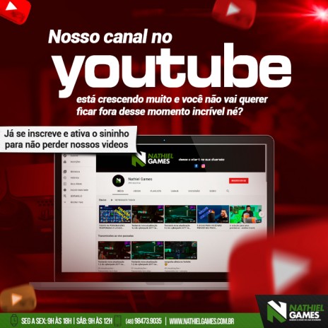 Nosso canal no YouTube está crescendo muito