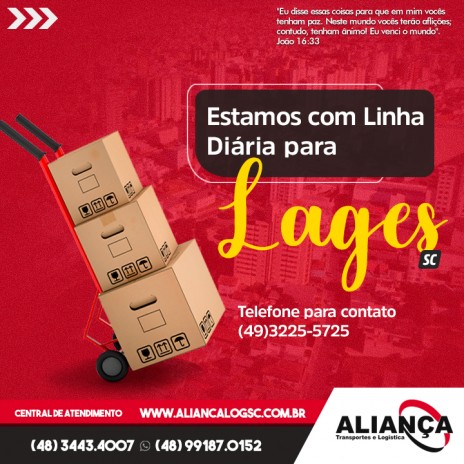 Estamos com Linha Diária para Lages!