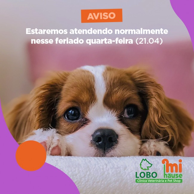 Aviso: Estaremos atendendo normalmente nesse feriado quarta-feira 21/04.