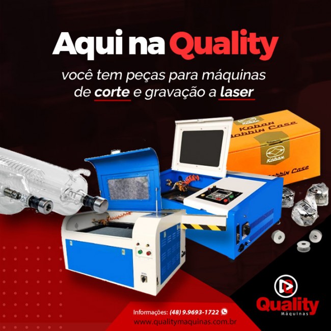 Aqui na Quality você tem peças para máquinas de corte e gravação a laser