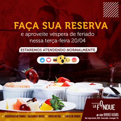 Faça sua Reserva e aproveite véspera de feriado