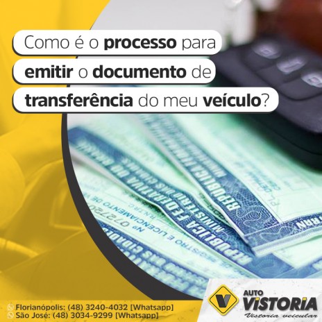 Como é o processo para emitir o documento de transferência do meu veículo