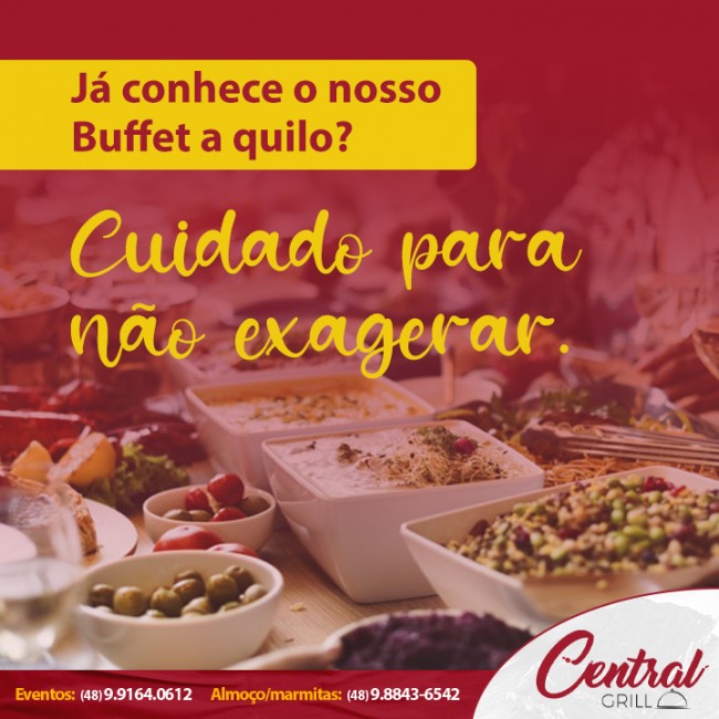 Já conhece o nosso Buffet a quilo? Cuidado para não exagerar.