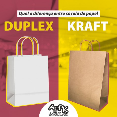 Qual a diferença entre sacola de papel duplex e papel kraft