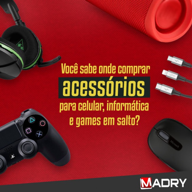 Você sabe onde comprar acessórios para celular, informática e games em Salto?