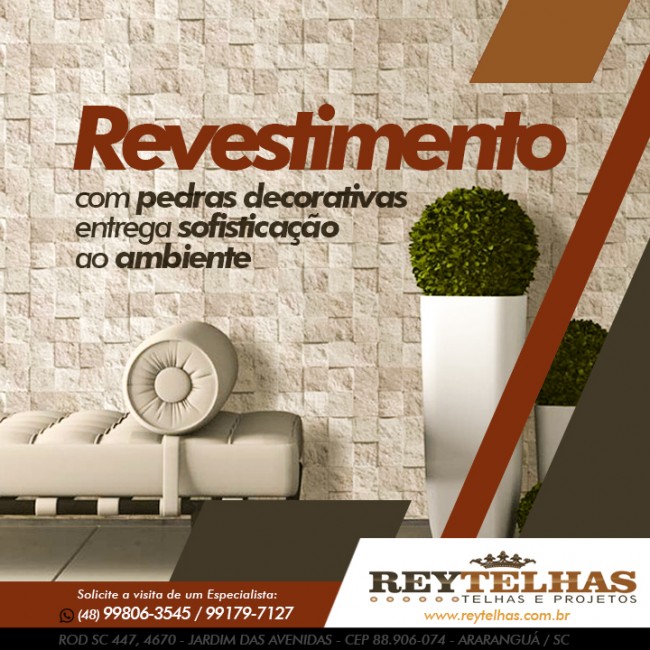 Revestimento com pedras decorativas entrega sofisticação ao ambiente