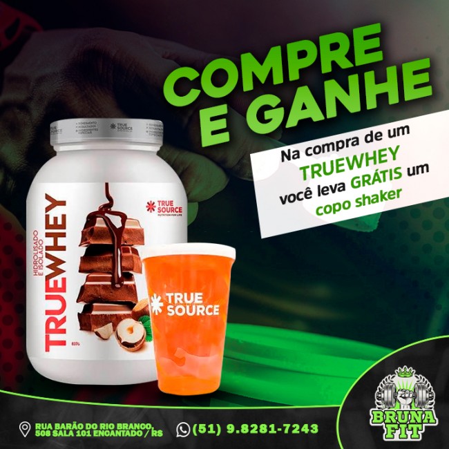 Na compra de um TRUEWHEY você leva GRÁTIS um copo shaker