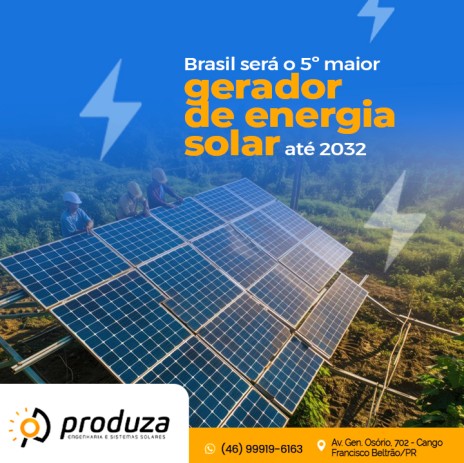 Brasil será o 5º maior gerador de energia solar até 2032