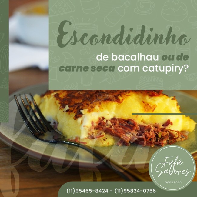 Escondidinho de bacalhau ou de carne seca com catupiry?