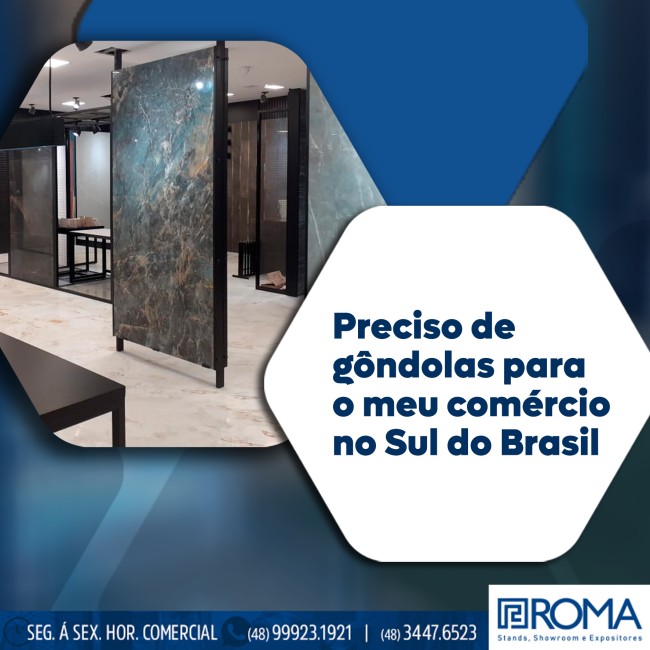 Preciso de gôndolas para o meu comércio no Sul do Brasil