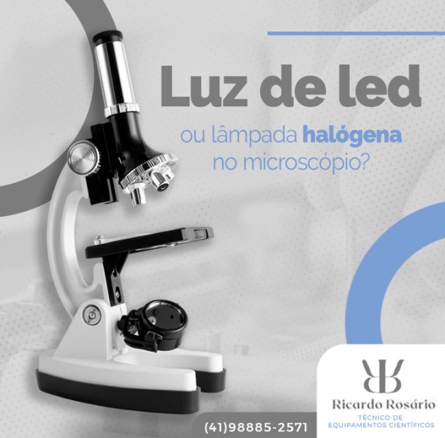 Luz de led ou lâmpada halógena no microscópio?