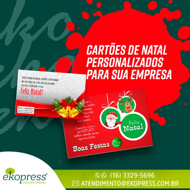 Cartões de Natal personalizados para sua empresa