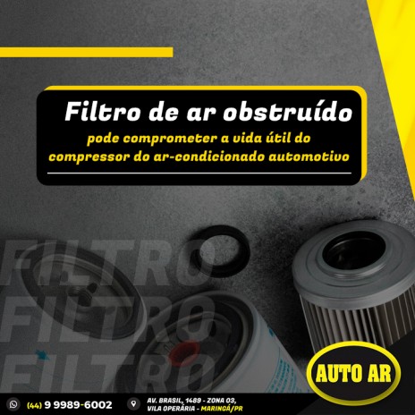 Filtro de ar obstruído pode comprometer a vida útil do compressor do ar-condicionado automotivo