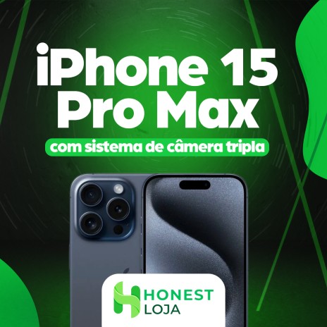 iPhone 15 Pro Max com sistema de câmera tripla