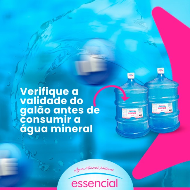 Verifique a validade do galão antes de consumir a água mineral