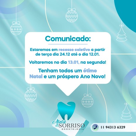 AVISO DE RECESSO: sai- 24/12 e retorno- 13.01 [Desejar feliz natal e próspero ano novo]