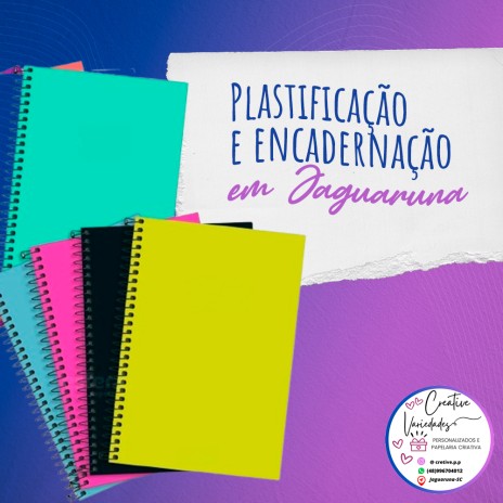 Plastificação e encadernação em Jaguaruna