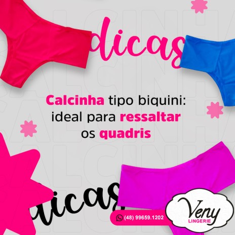 Calcinha tipo biquini: ideal para ressaltar os quadris